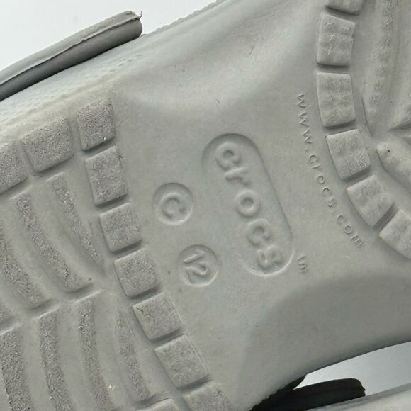 Crocs Gray Sandals with Misc Jibbitz - Big Kid C12 - Picture 9 of 9